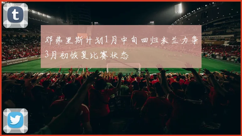 邓弗里斯计划1月中旬回归米兰力争3月初恢复比赛状态